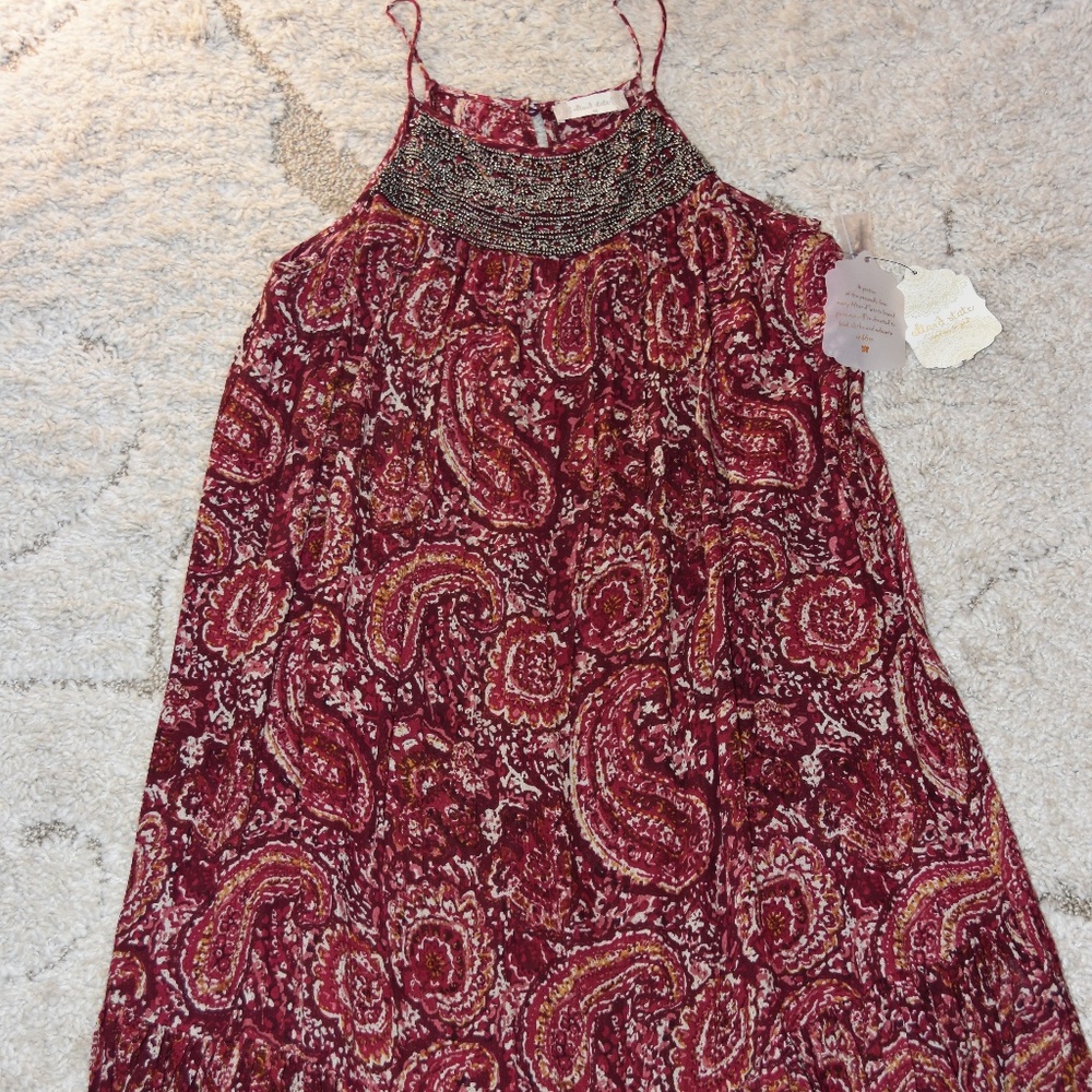 ALTAR'D STATE NWT Beaded paisley ruffled dress M